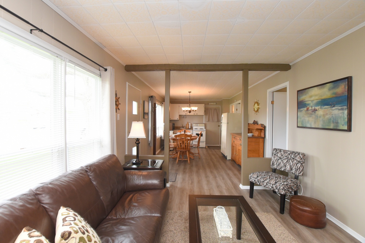 Open concept layout of cottage