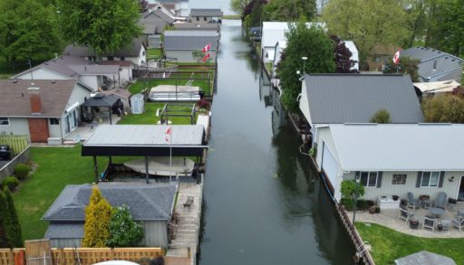 Aerial view of the boat channel
