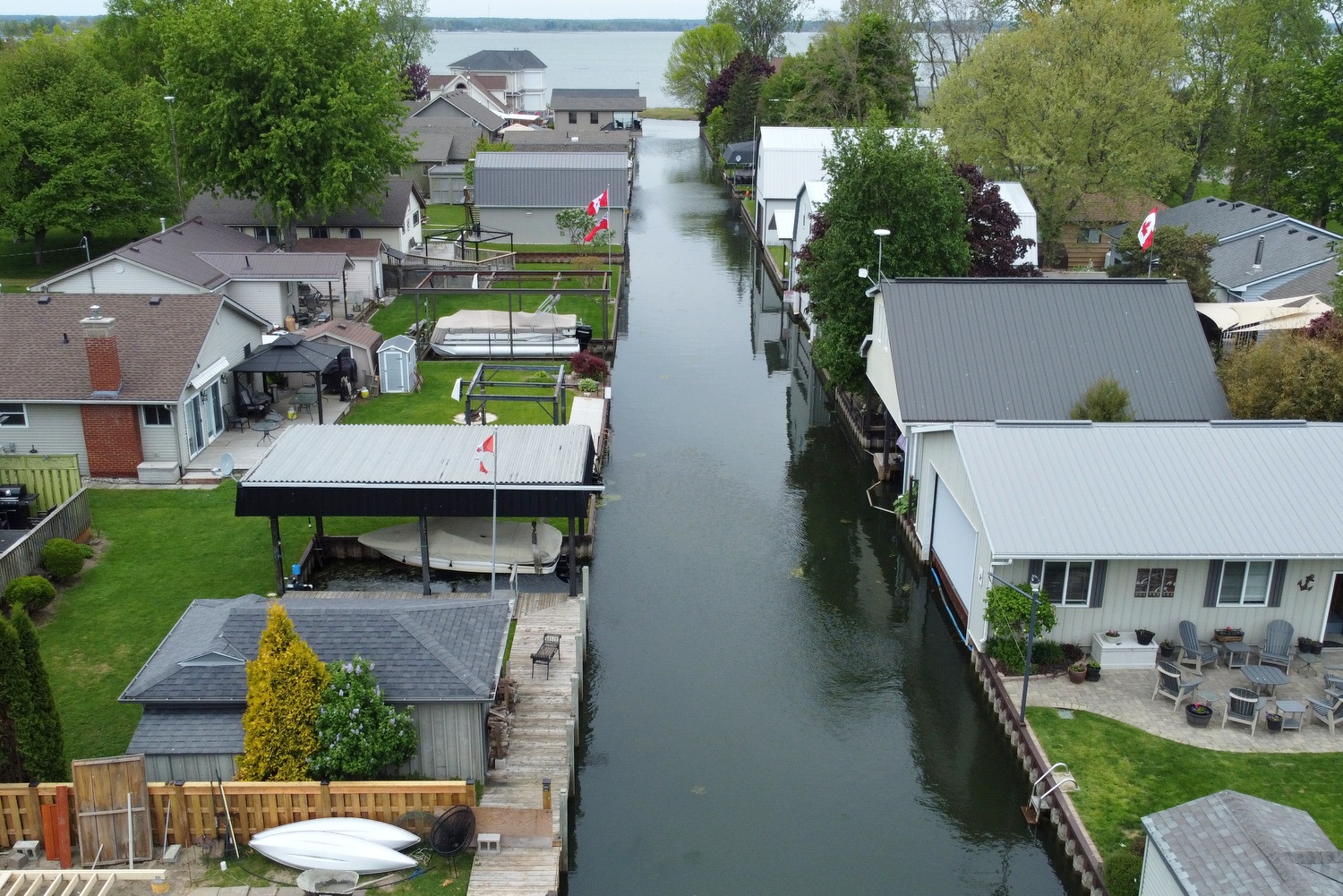 Aerial view of the boat channel