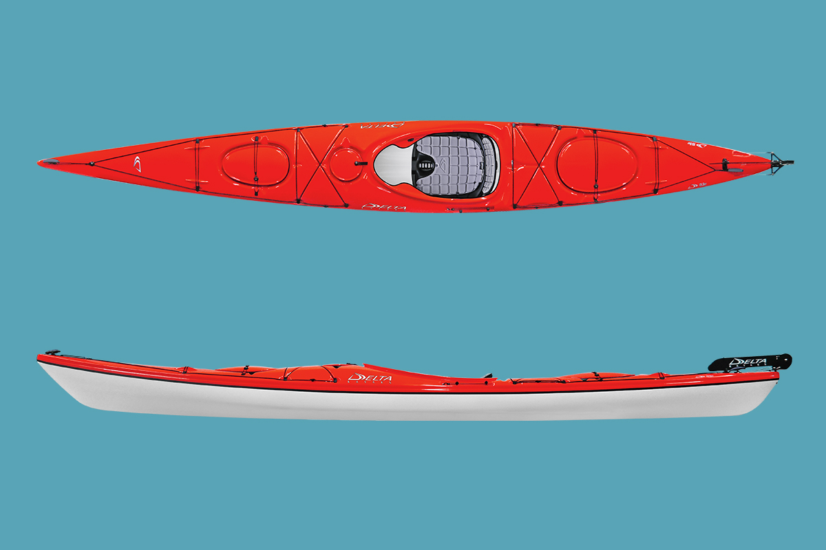 Aerial view of delta kayak