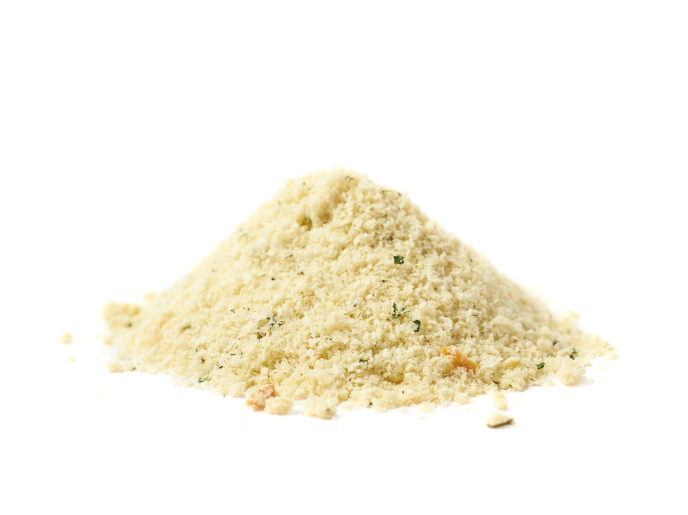 A pile of instant potatoes against a white background