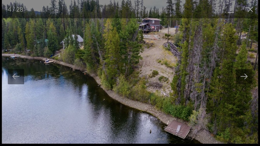 Cottage exterior from an aerial view