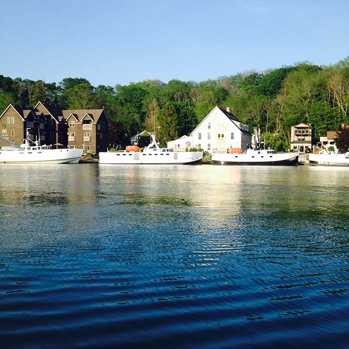 Shores of Lake Erie near Port Stanley, Ont. with fishing boats