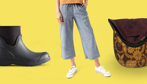 Montage of pants, hats, and boots