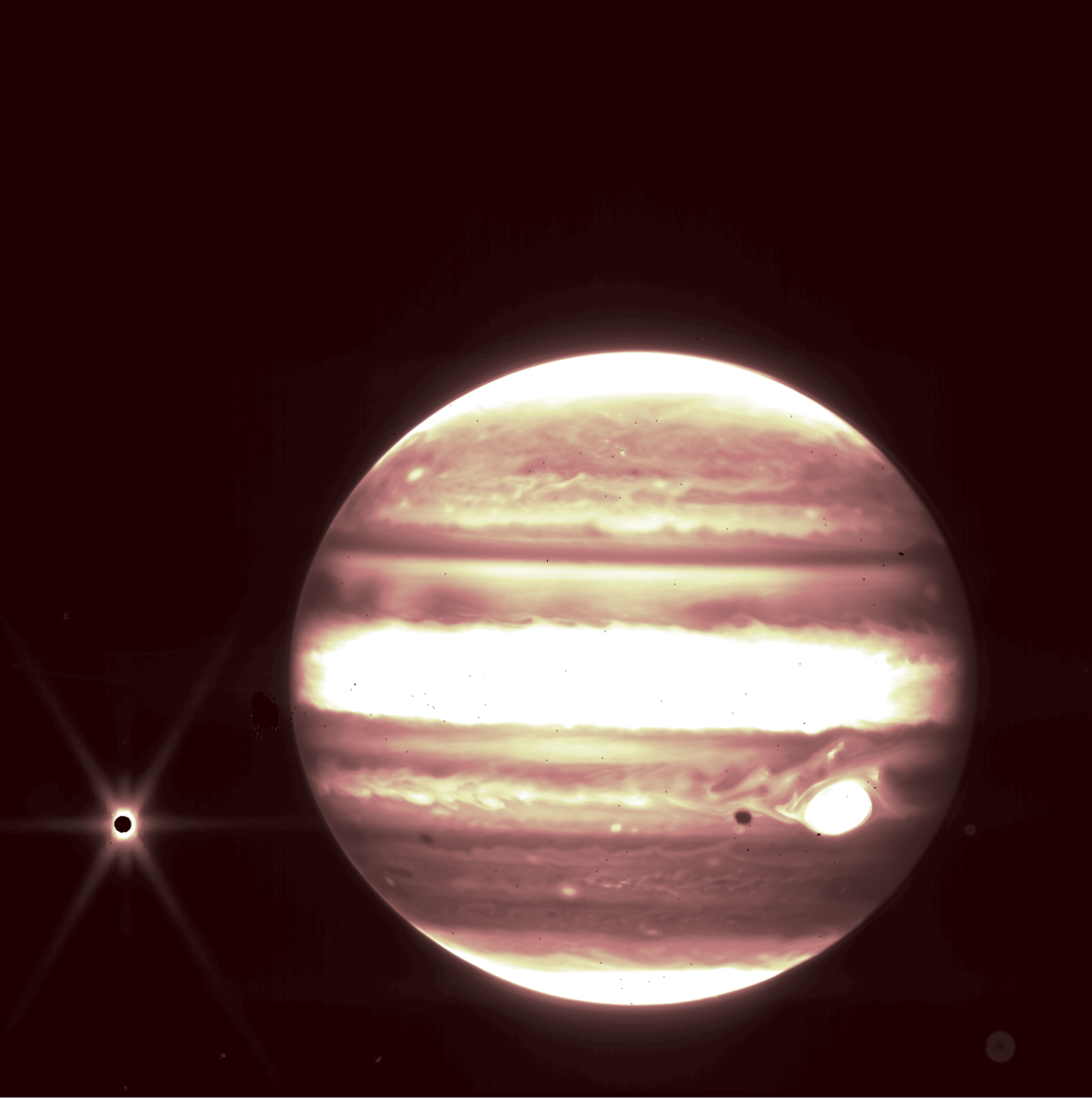 A photo of Jupiter by the James Webb Space Telescope