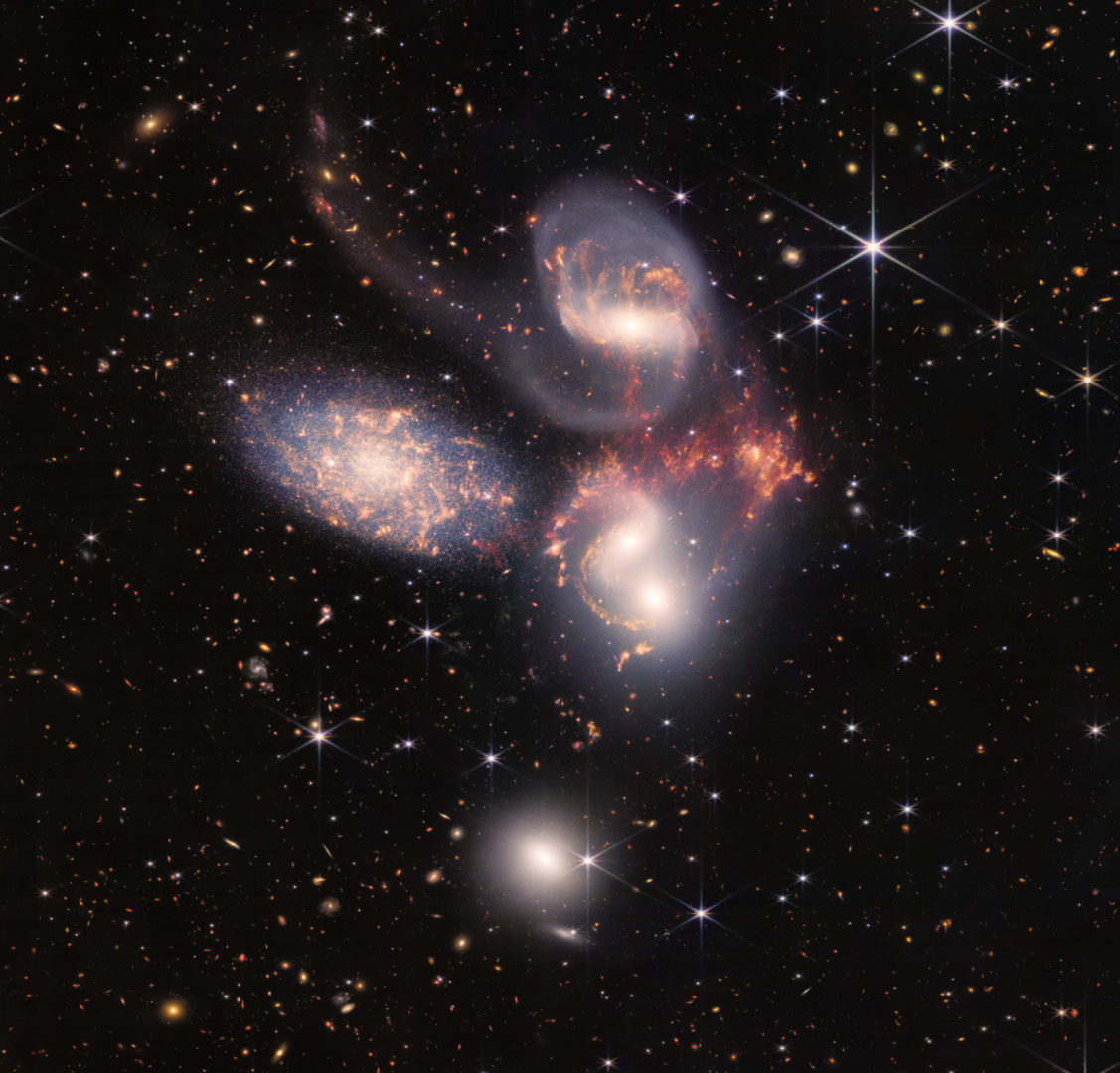 Five galaxies interact in this photo by the James Webb Space Telescope