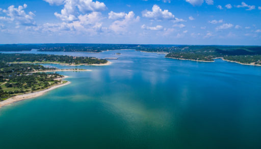 Aerial view of lake