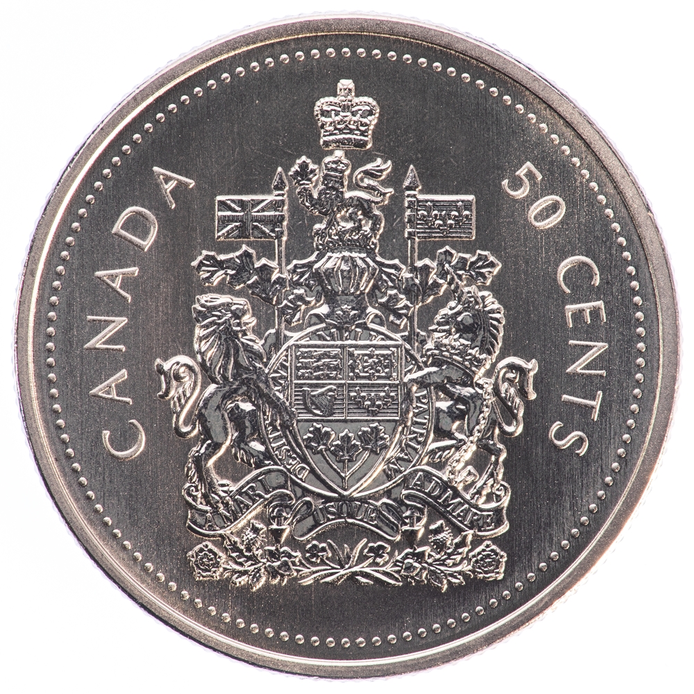 A Canadian 50-cent piece