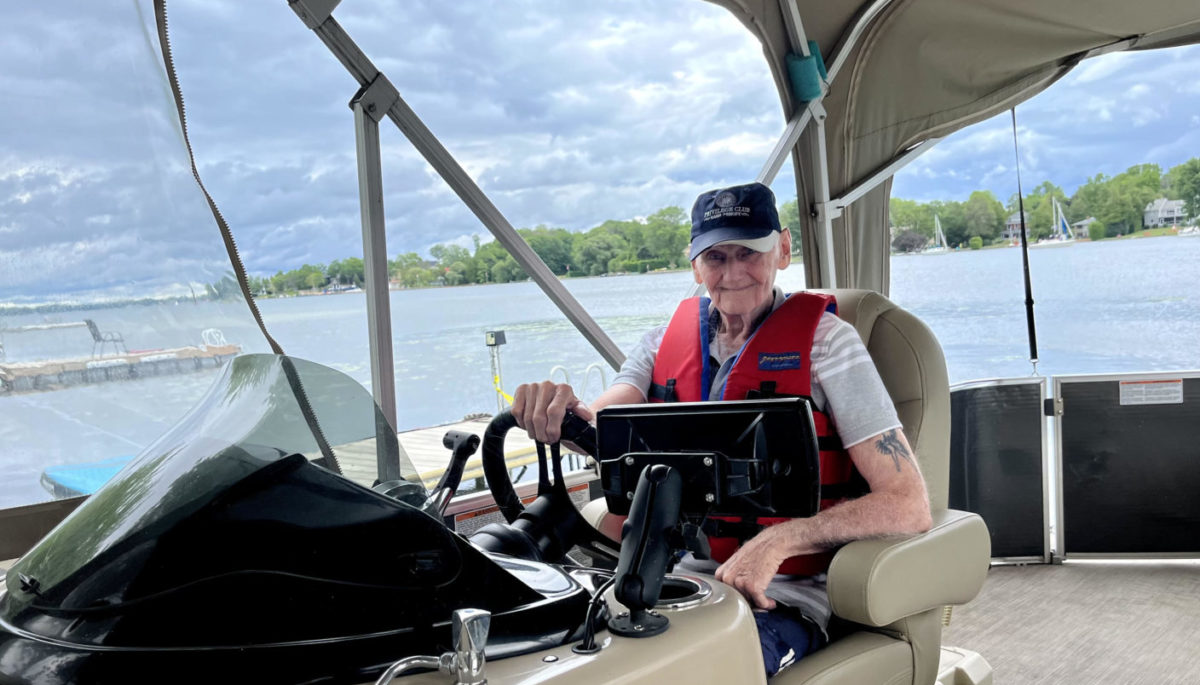 Eric Carman ready to hit the water on his pontoon boat