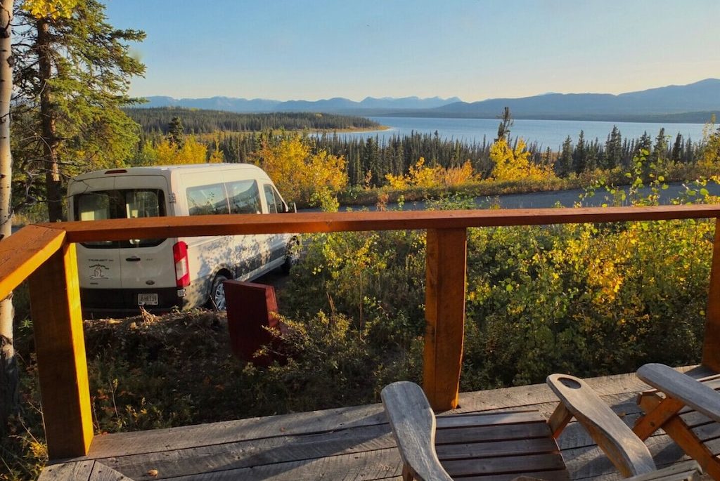 View of Marsh Lake from cabin's deck