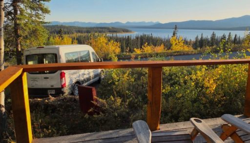 View of Marsh Lake from cabin's deck