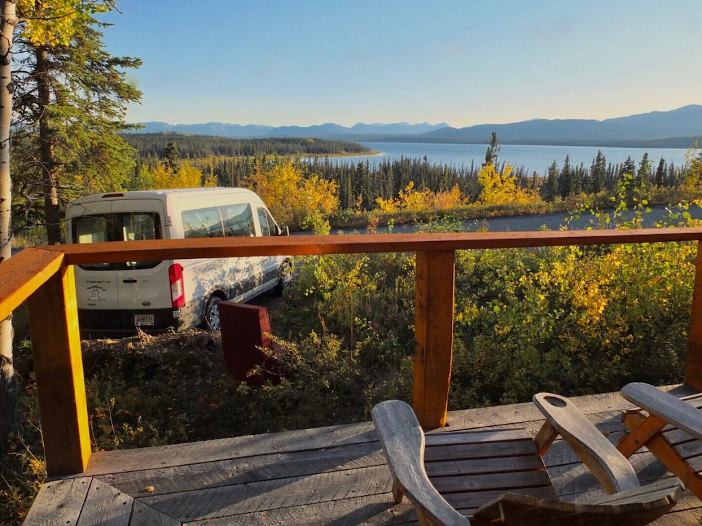 View of Marsh Lake from cabin's deck