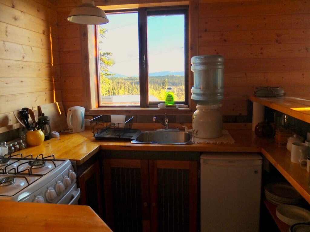 Kitchen with a view overlooking Marsh Lake