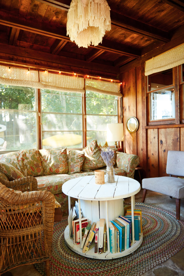 the screened porch at Heather Rice's cottage