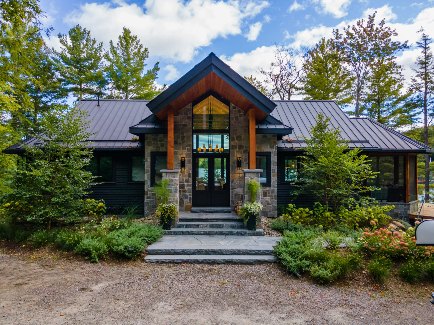 Lake Joseph lake house from the back