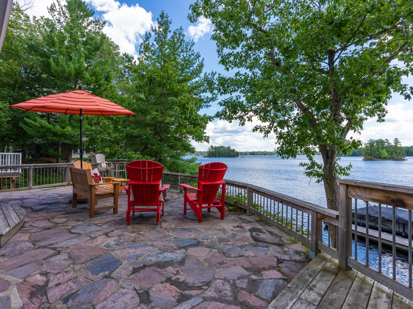 deck facing the water