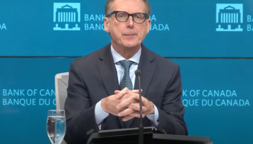 Tiff Macklem delivers news about the Bank of Canada raising interest rates in a press conference on October 26, 2022