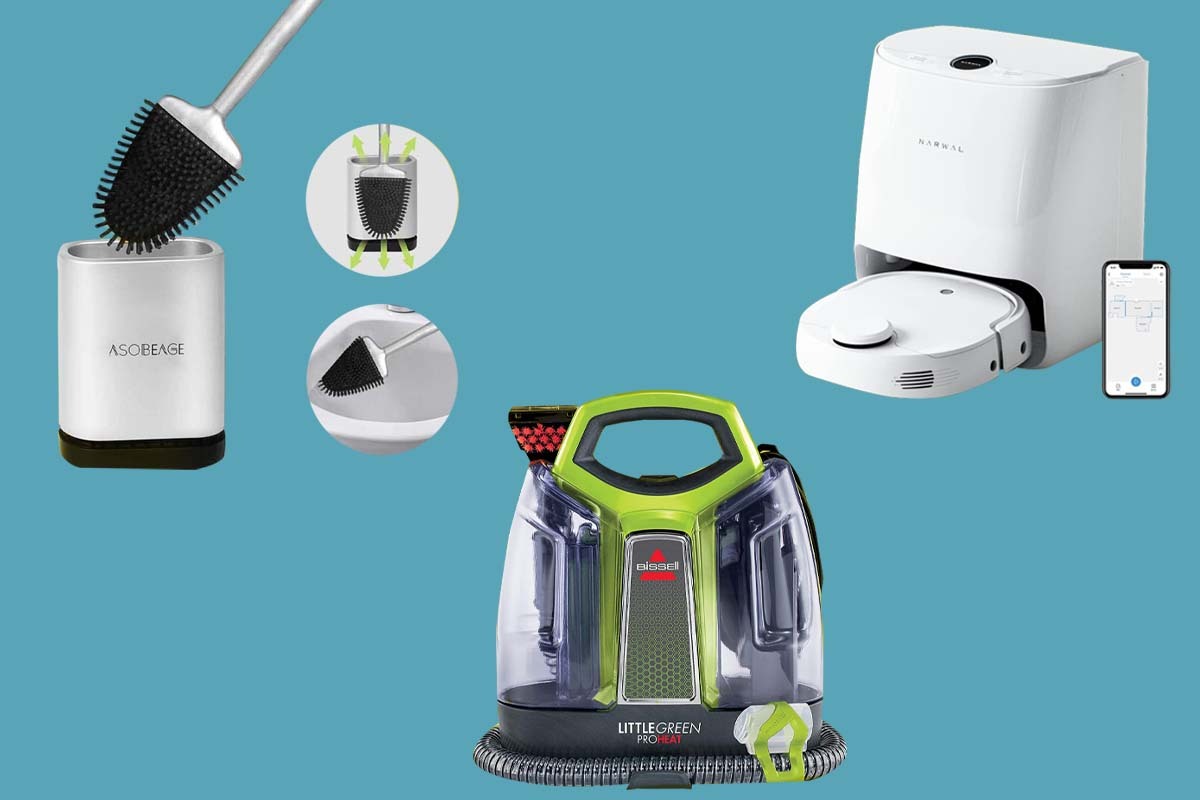 cleaning products montage