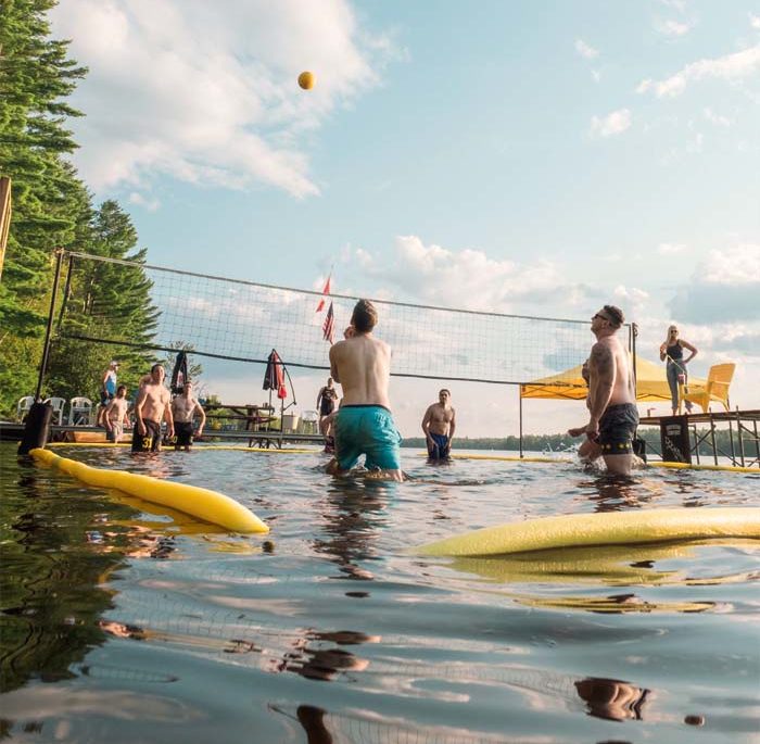 A volleyball tournament in the lake