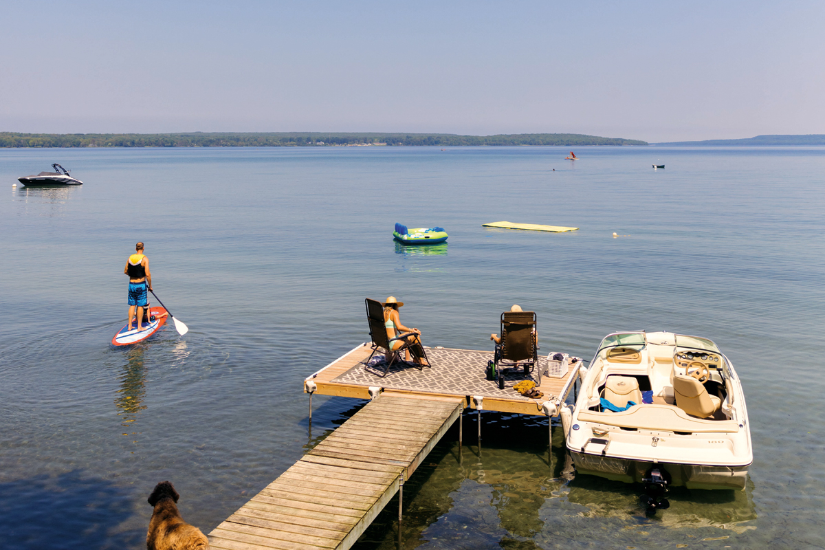 The dock and boats at the Vipond cottage