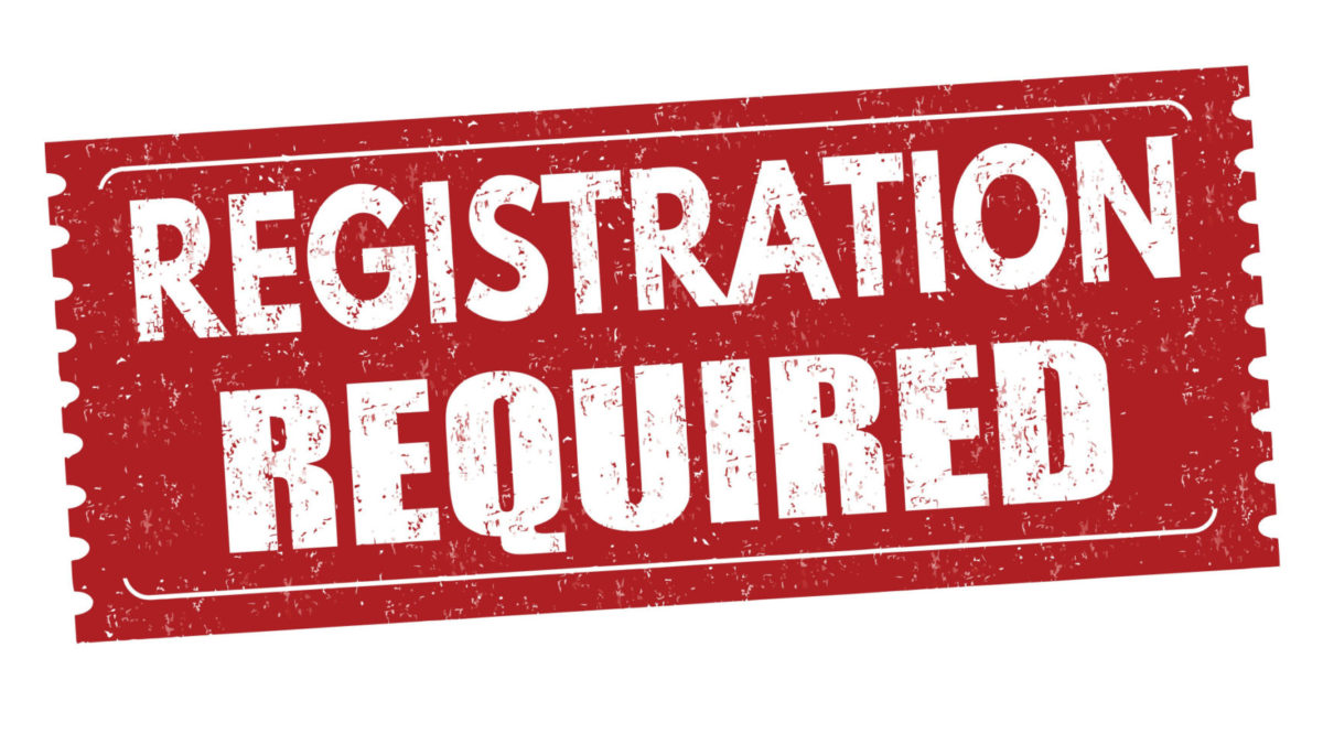Registration required sign