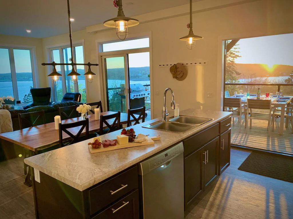 Open-concept kitchen and living area