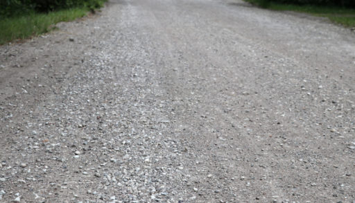 An empty country gravel road