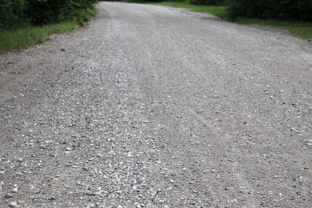 An empty country gravel road