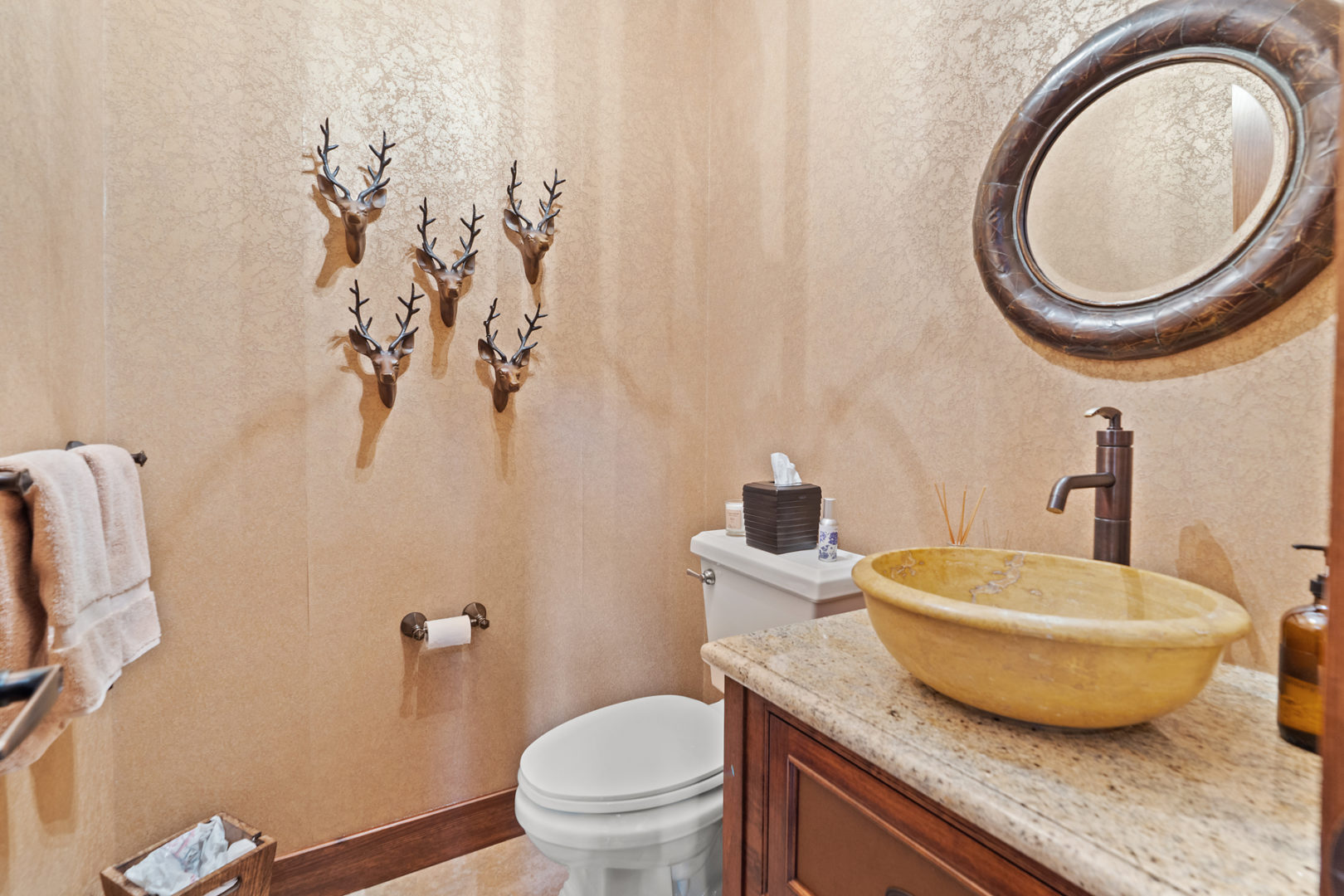 A small bathroom with a toilet and a sink.
