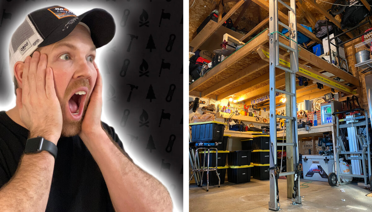 Cottage Coach Adam Holman permanently installs a ladder in his garage