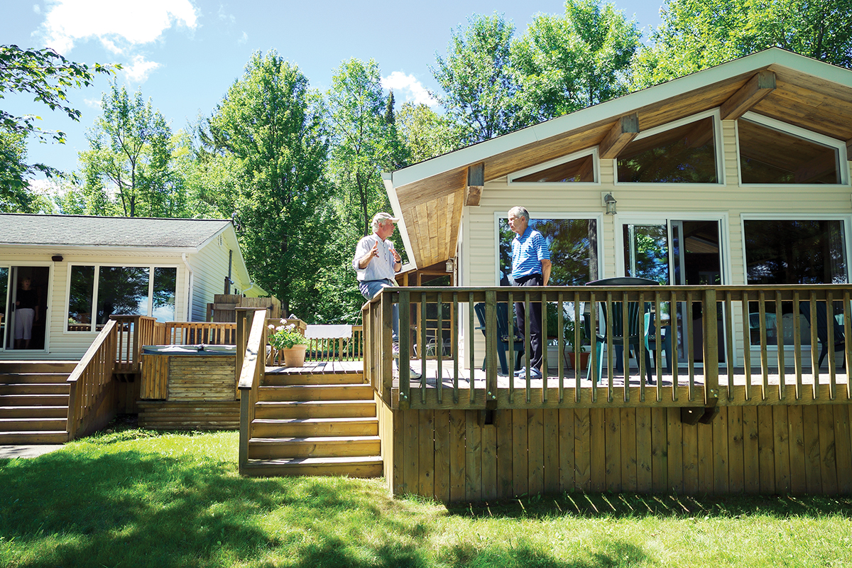 Albert (left) and Bill Creeden on Bill's bunkie deck