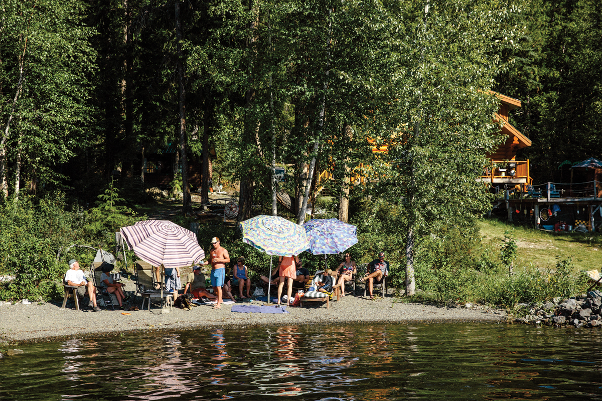 Gunn family chills on their beach