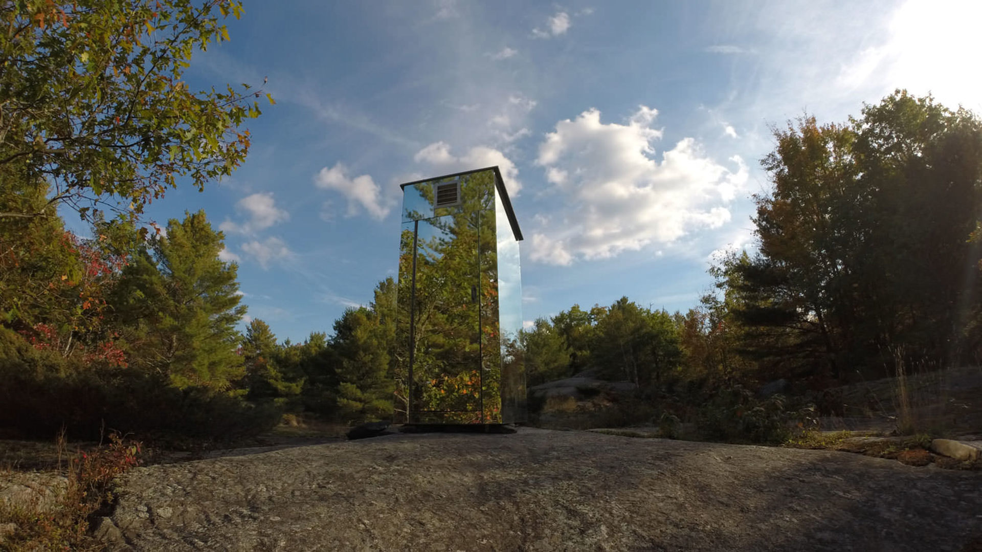 Mirror hut at The Tree Museum outside of Gravenhurst 
