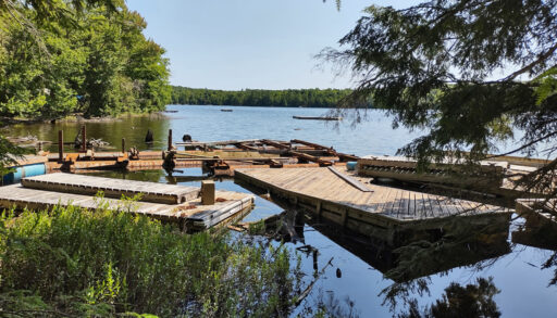 discarded docks on Kennisis Lake