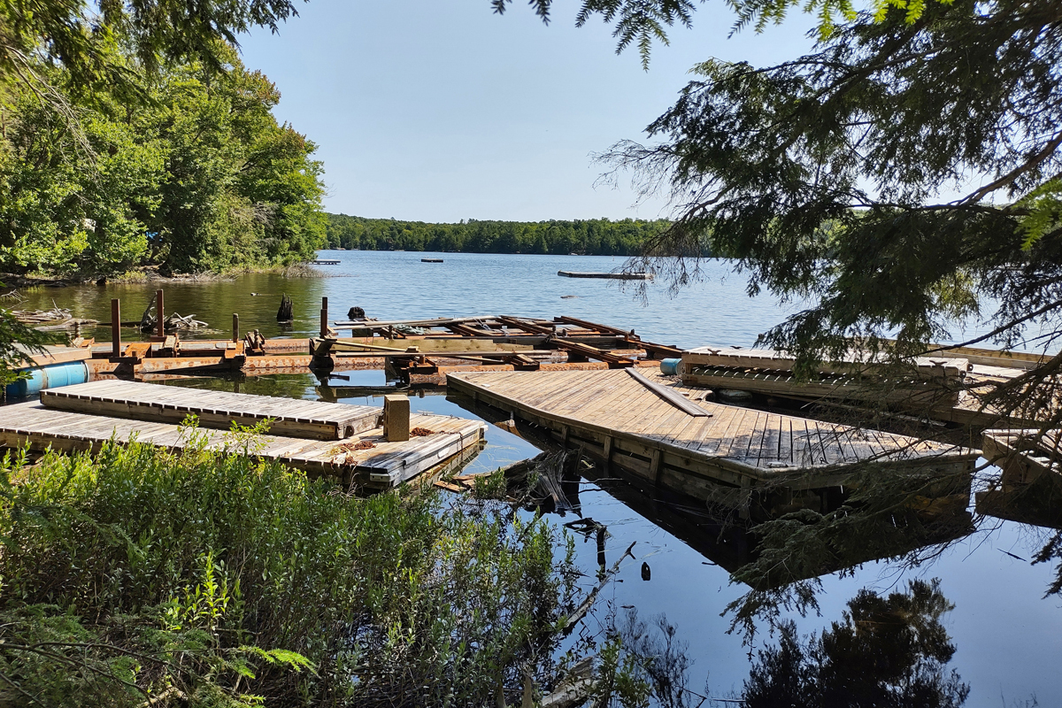 discarded docks on Kennisis Lake