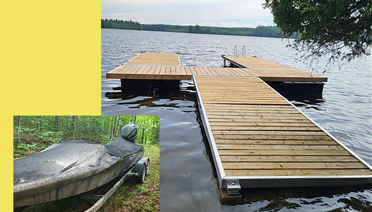 The stolen dock and boat recovered by the OPP