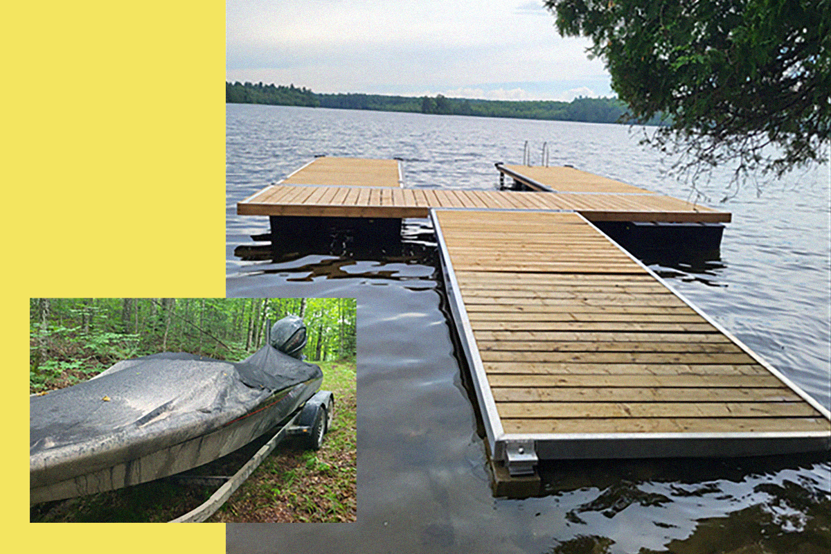 The stolen dock and boat recovered by the OPP