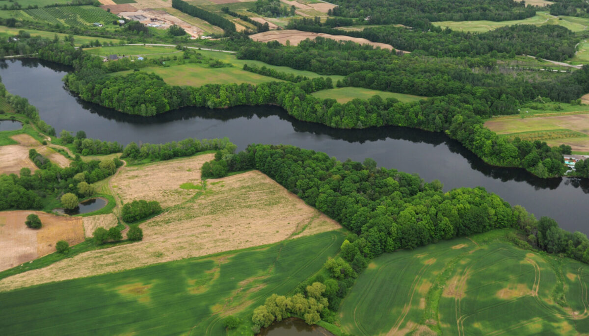 Aerial view of southern Ontario in the summer season