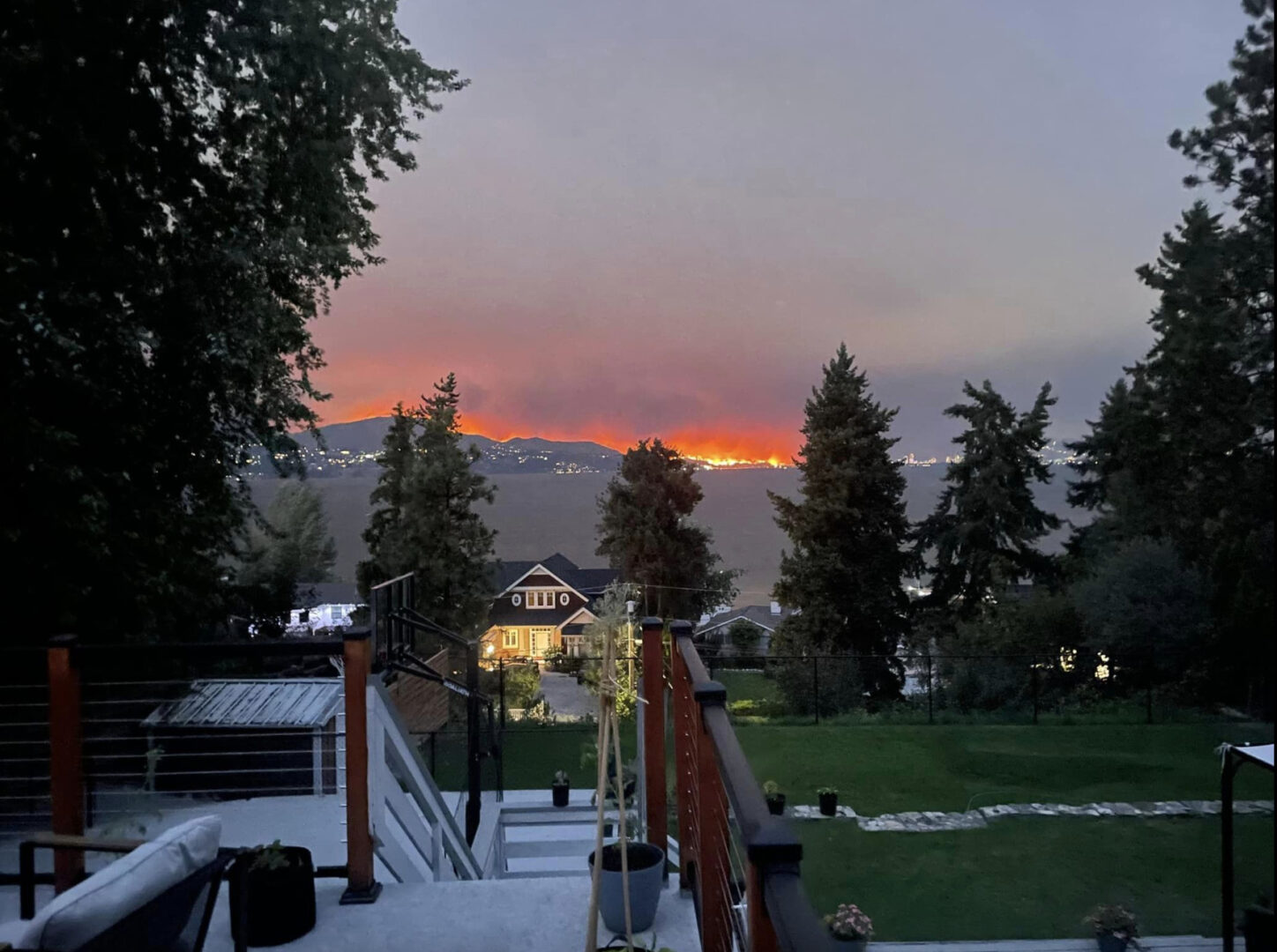 Fires can be seen off in the distance