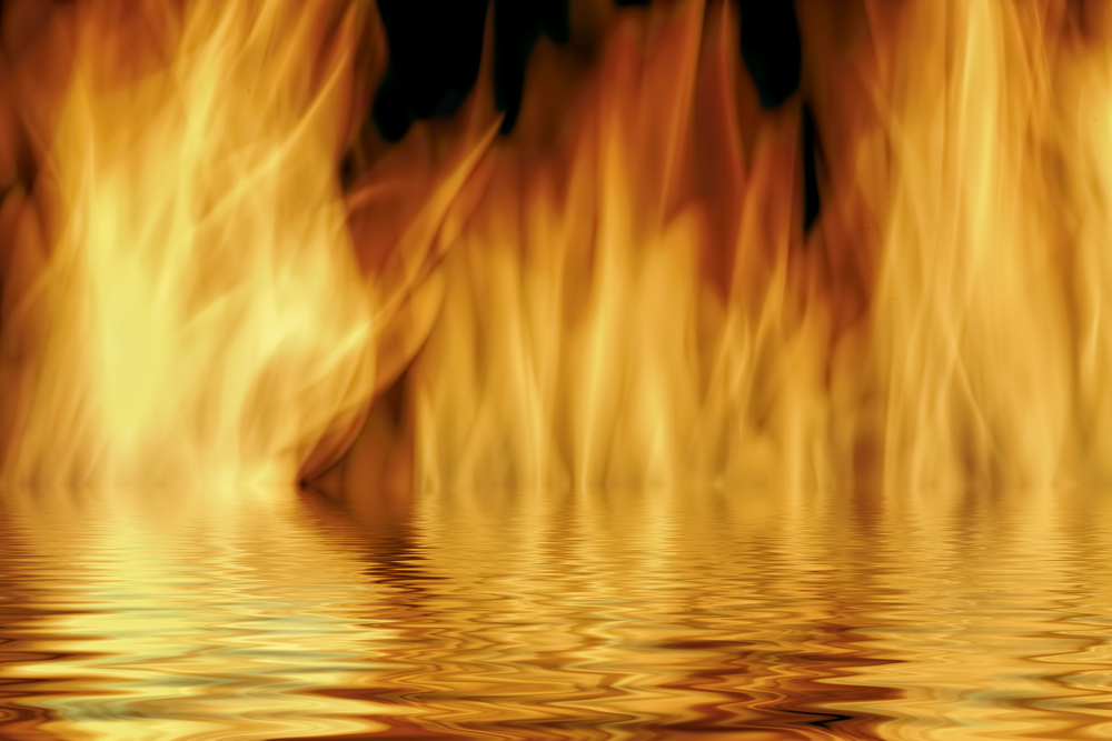 water on fire