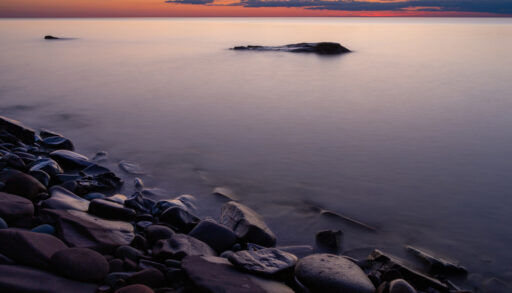 fog settles over Lake Superior