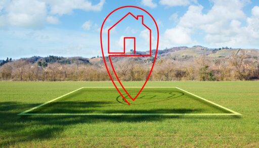 vacant plot of land with house icon