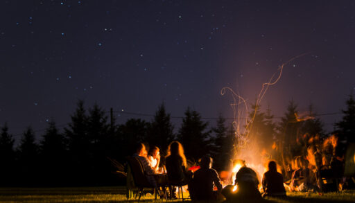 fire with people around it