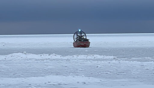Ramara Fire and Rescue Services airboat on lake simcoe