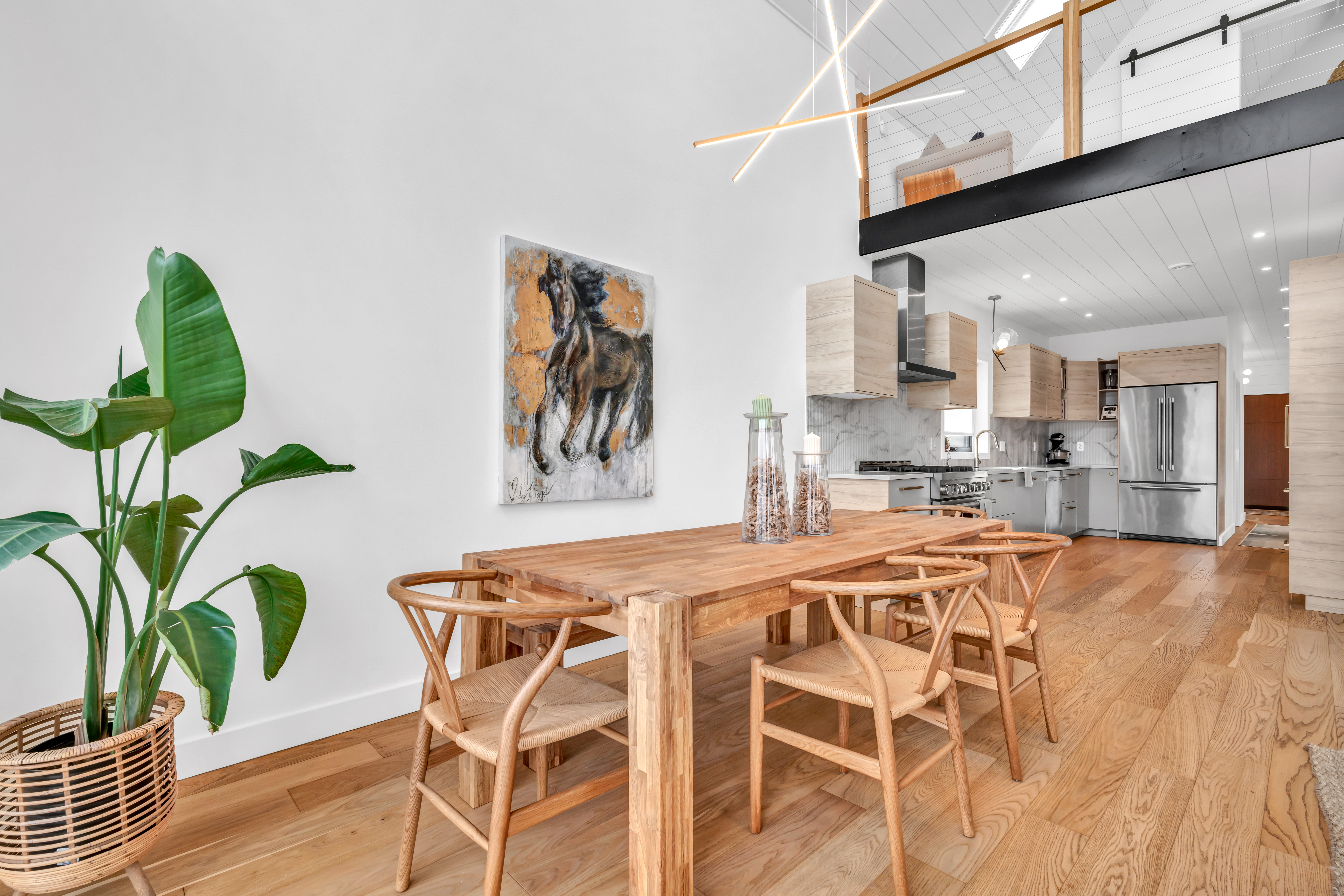 a dining table in a home