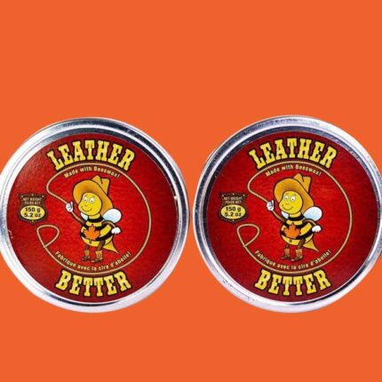 Two Leather Better containers seen from the top of the lid