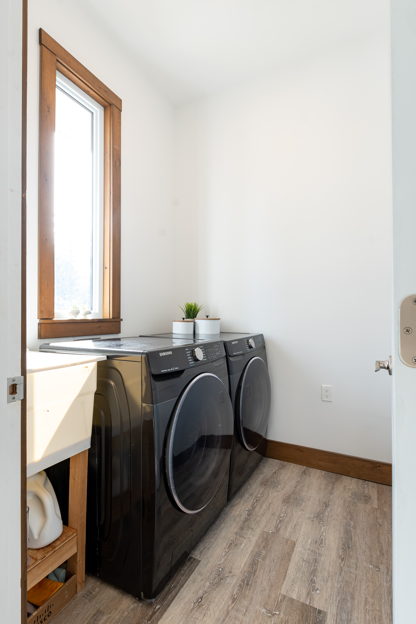 Black washing machine and dryer