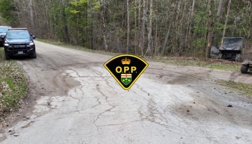 Dirt road with the ATV crash featured to the right