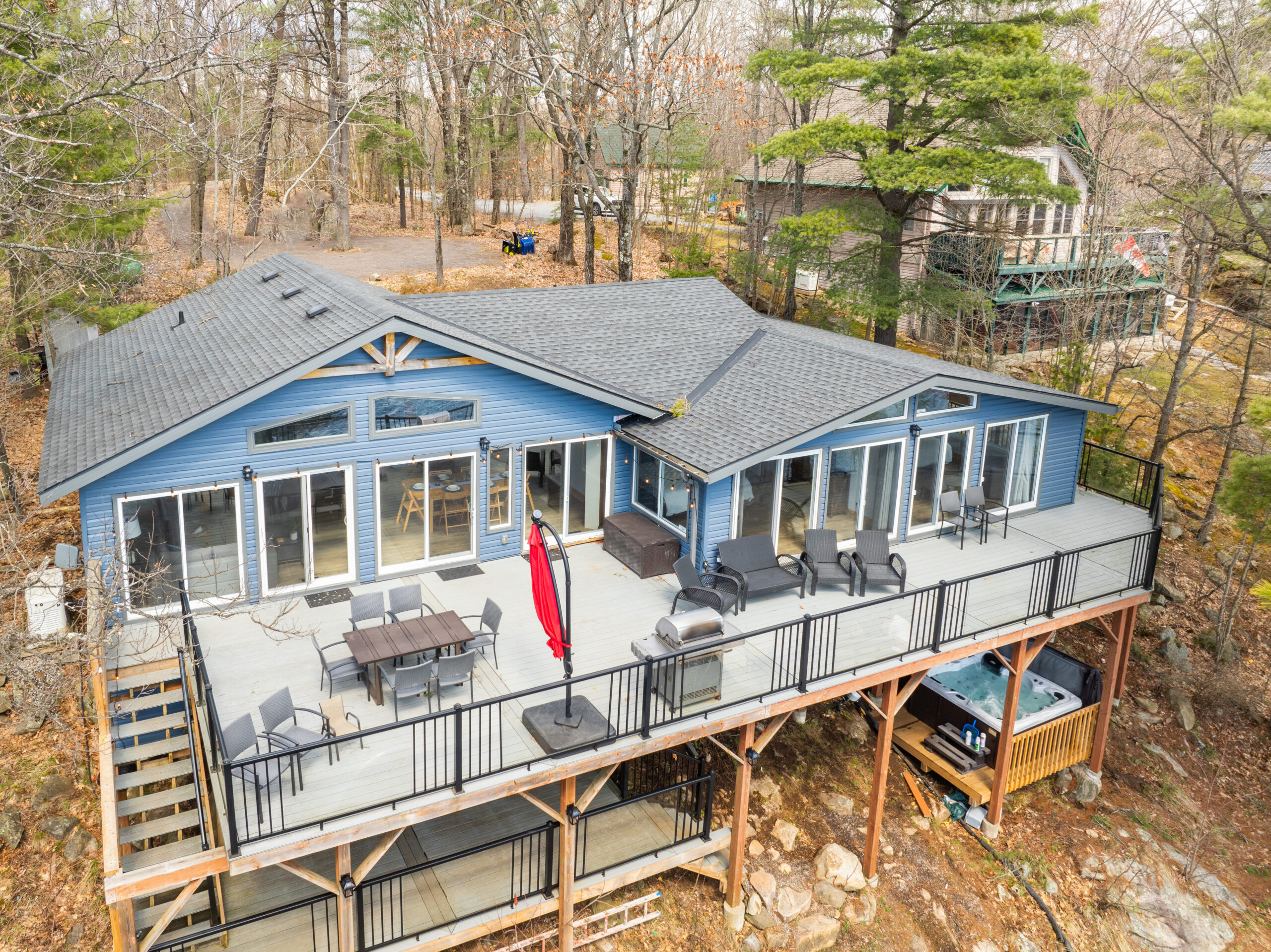 Aerial view of the back deck
