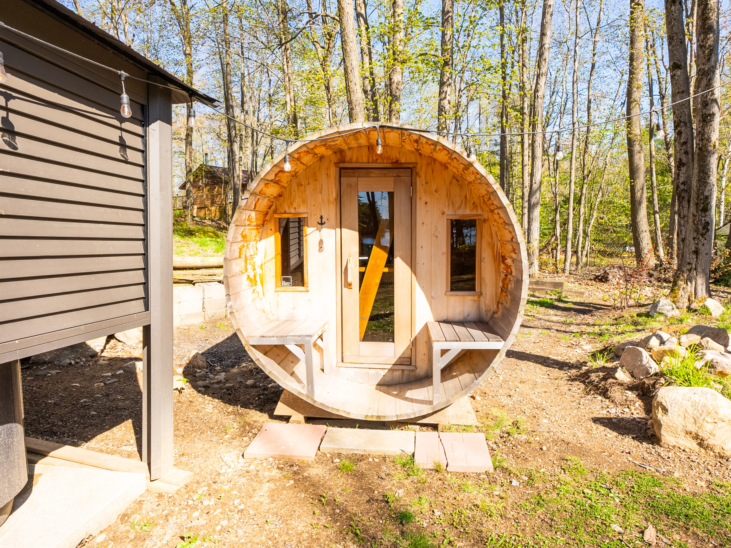 the exterior of a sauna